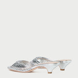 Loeffler Randall - Dixie Silver Leather Kitten Heel
