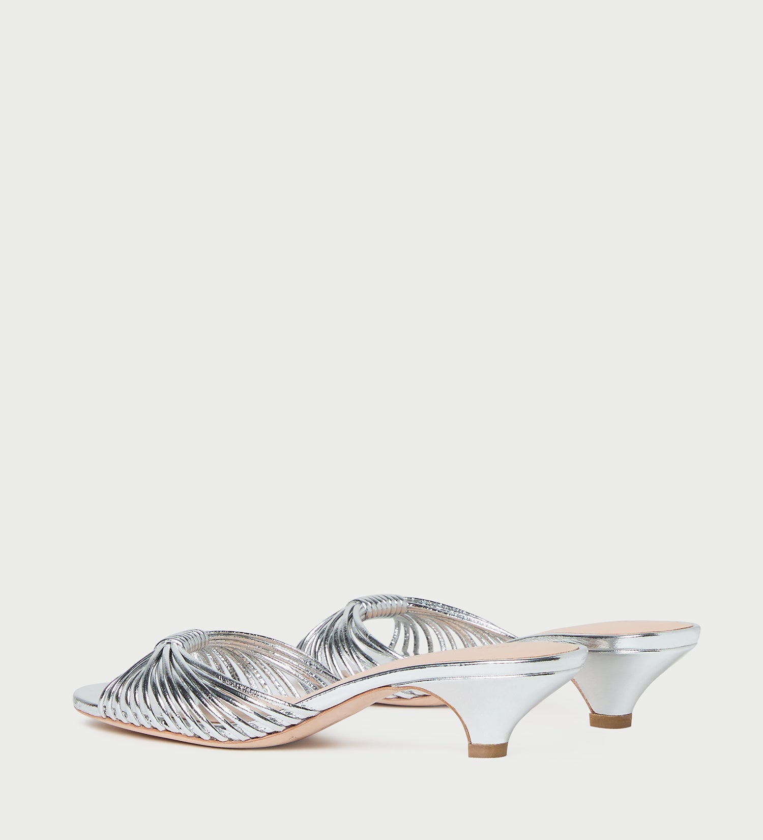 Loeffler Randall - Dixie Silver Leather Kitten Heel