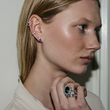 Dorsey - SINGLE ROW LAB WHITE SAPPHIRE EAR CUFF, GOLD
