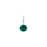 Dorsey - LAB EMERALD EAST WEST OVAL PENDANT, SILVER