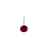 Dorsey - LAB RED SAPPHIRE EAST WEST OVAL PENDANT, SILVER
