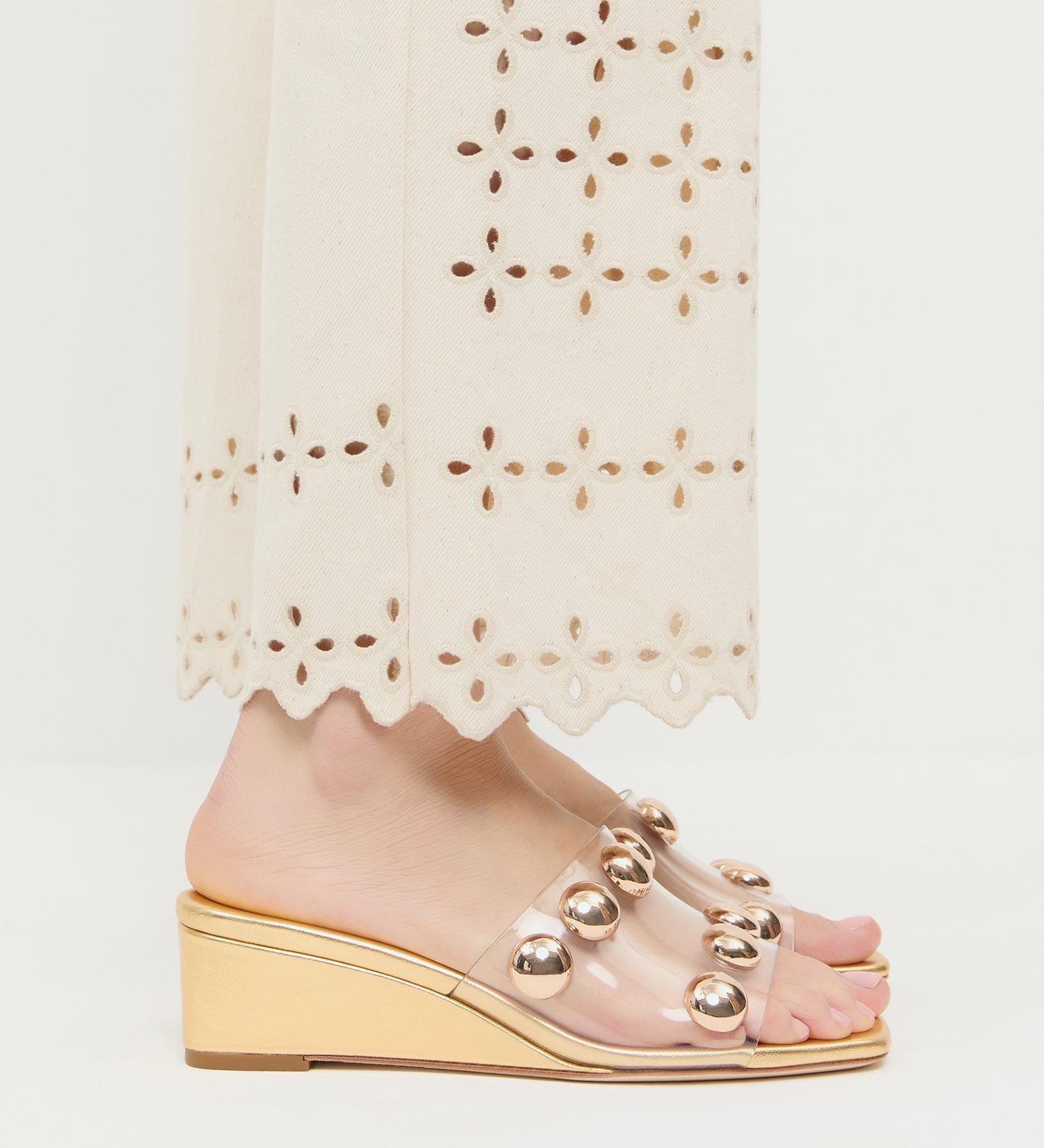 Loeffler Randall - Enya Gold/Champagne Studded Wedge