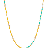 Dorsey - ENAMEL MOISSANITE NECKLACE IN ÉTÉ, 18K GOLD VERMEIL