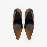 Jude - fame pump in brown croc embossed leather