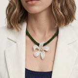 Veronica Beard - Flower Pendant Beaded Necklace