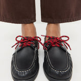Loeffler Randall - Franco Black Leather Boat Shoe