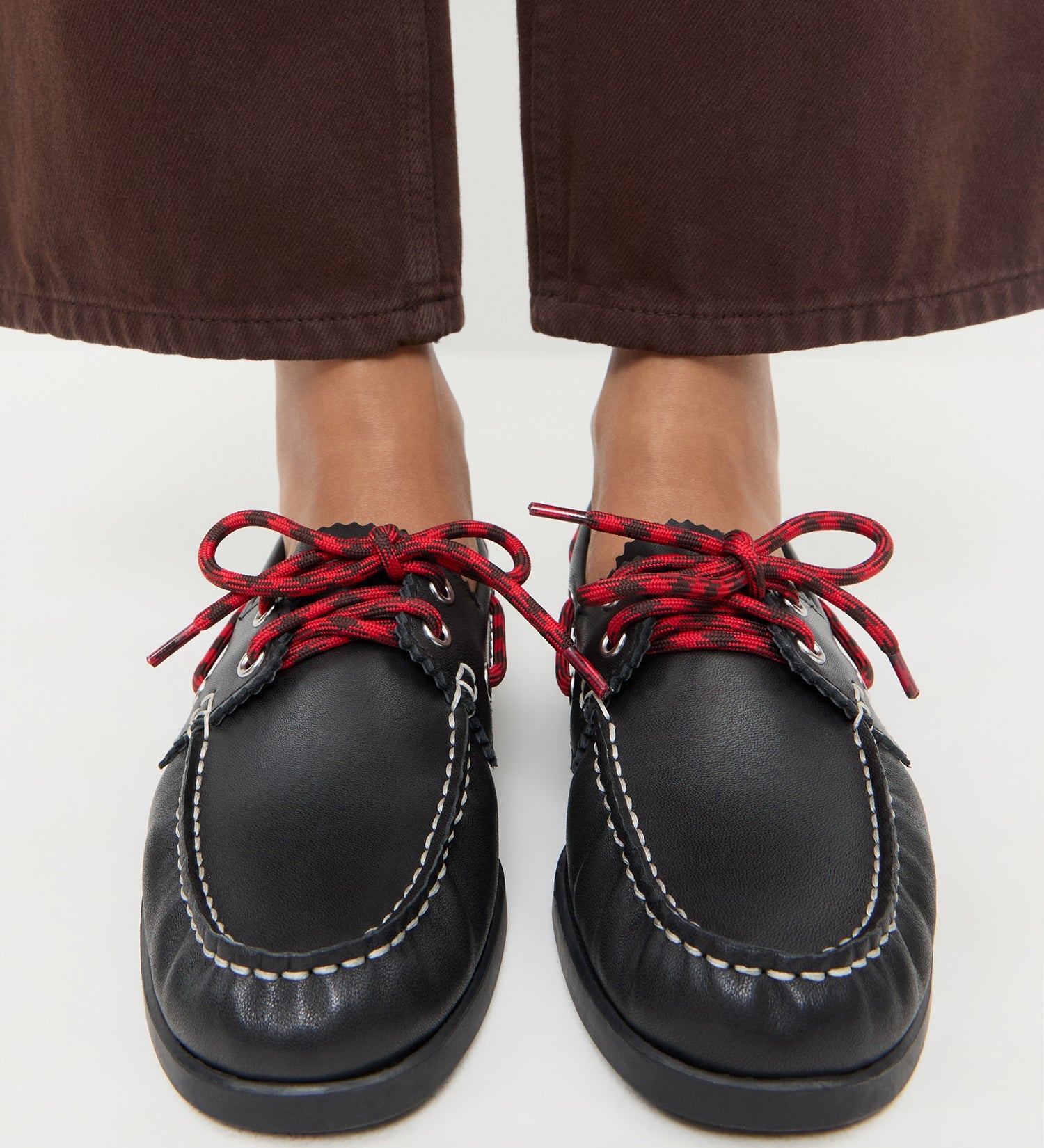 Loeffler Randall - Franco Black Leather Boat Shoe