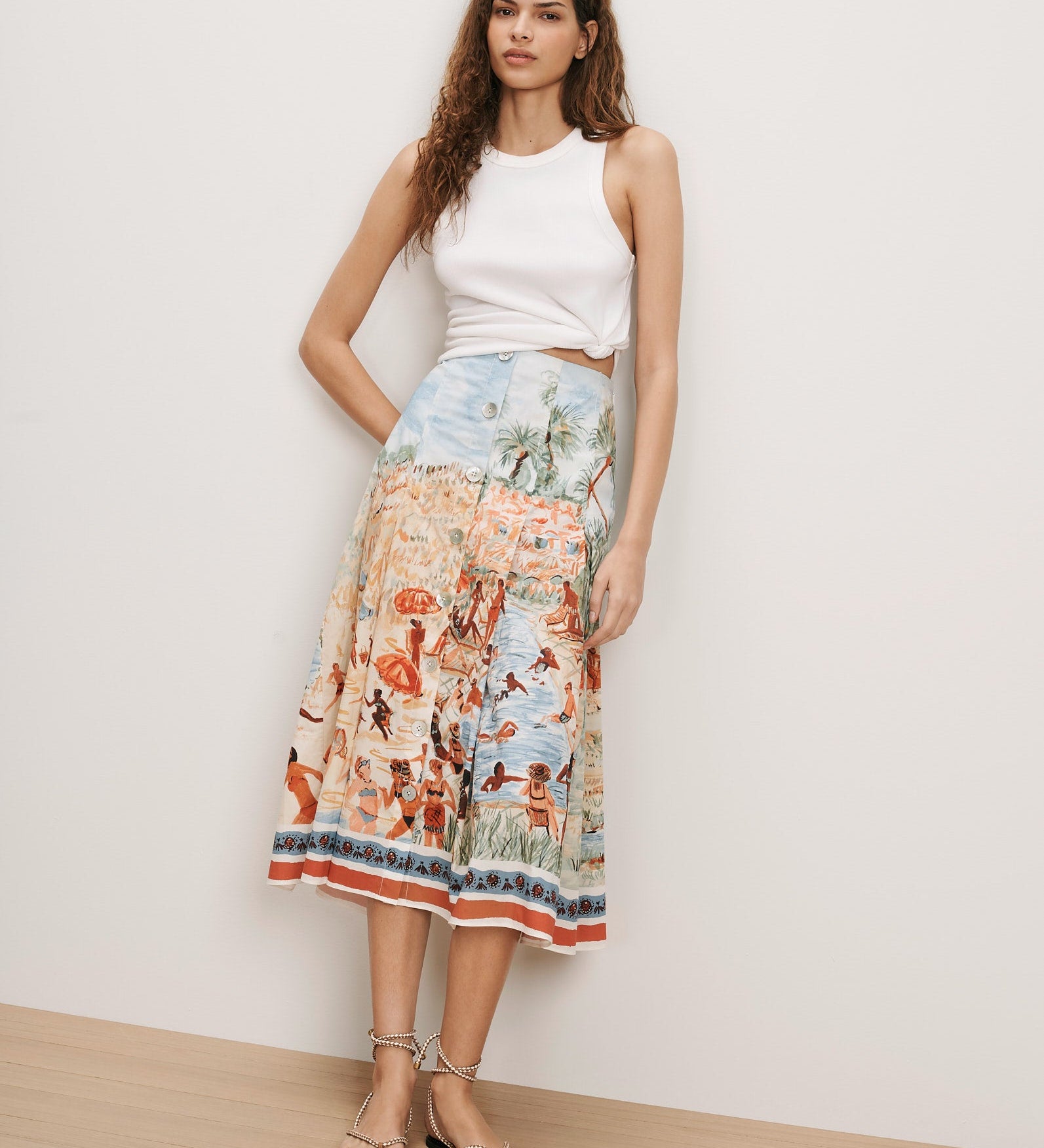 Veronica Beard - Fynnley Printed Midi Skirt