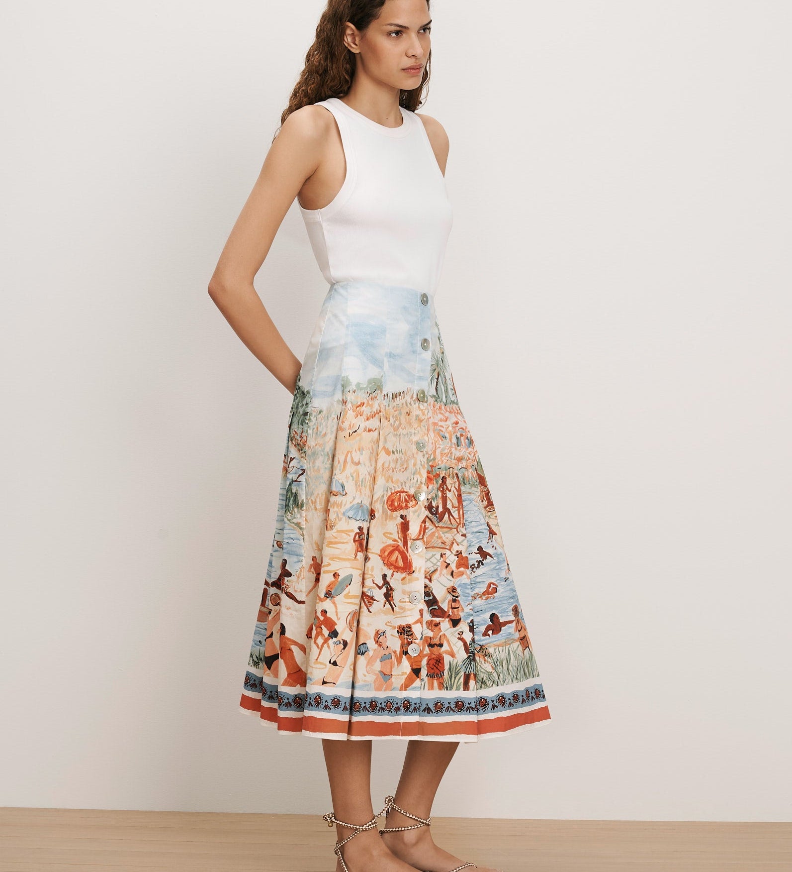 Veronica Beard - Fynnley Printed Midi Skirt