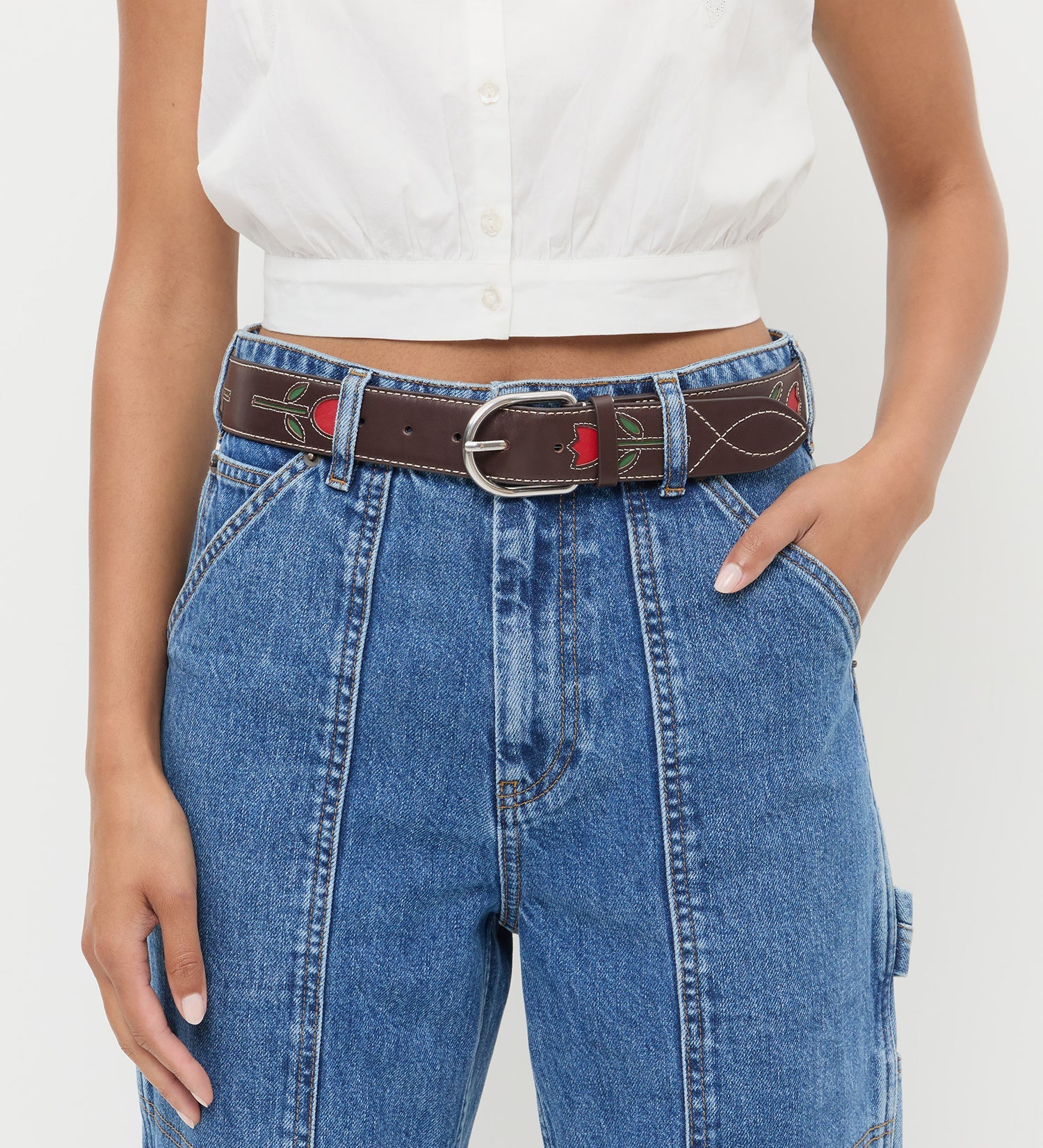 Loeffler Randall - Gage Espresso Western Belt