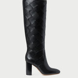 Loeffler Randall - Goldy Black Woven Leather Tall Boot