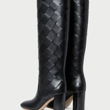 Loeffler Randall - Goldy Black Woven Leather Tall Boot