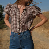 DÔEN - MILLIE TOP -- DELPHINE PLAID