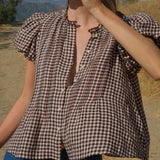 DÔEN - MILLIE TOP -- DELPHINE PLAID