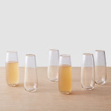 The Citizenry - Apasco Recycled Stemless Flute Glasses - 13.5 oz - Set of 6