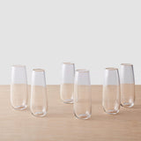 The Citizenry - Apasco Recycled Stemless Flute Glasses - 13.5 oz - Set of 6