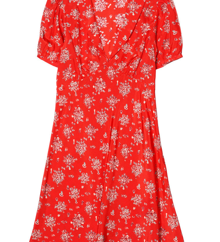 Ciao Lucia - Alix Red Begonia Silk Dress