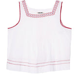 Ciao Lucia - Lexi Floral Embroidered White Voile Tank