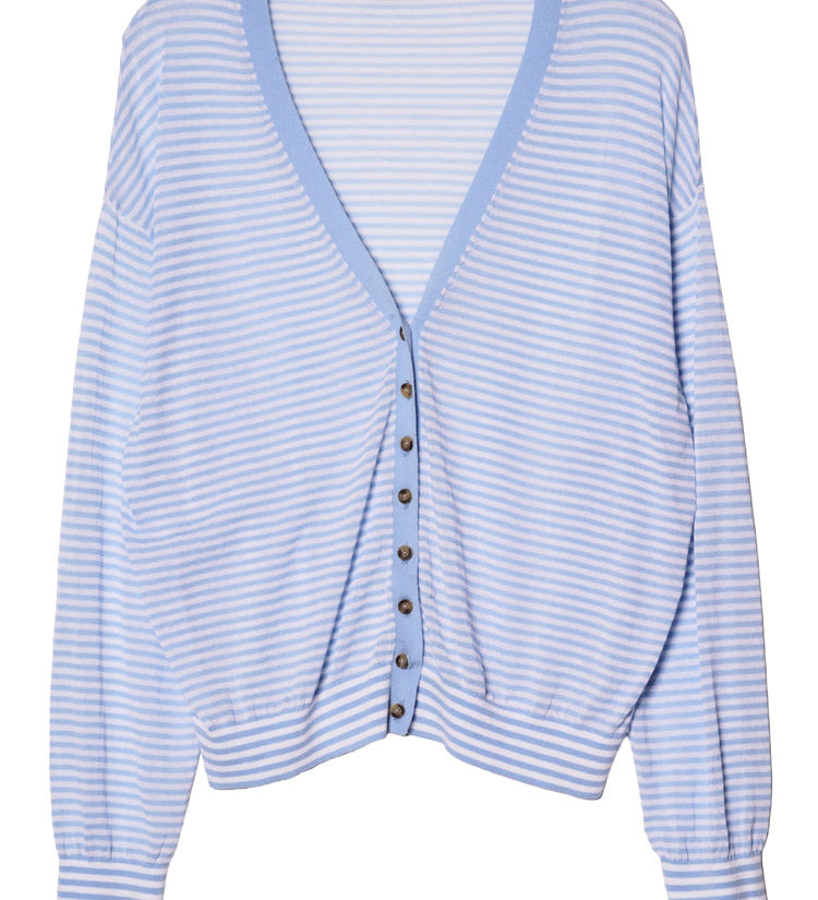 Ciao Lucia - Jorgie Periwinkle Sheer Knit Cardigan