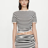 Christopher Esber - Stripe Knit Ruched Orbit Tee
