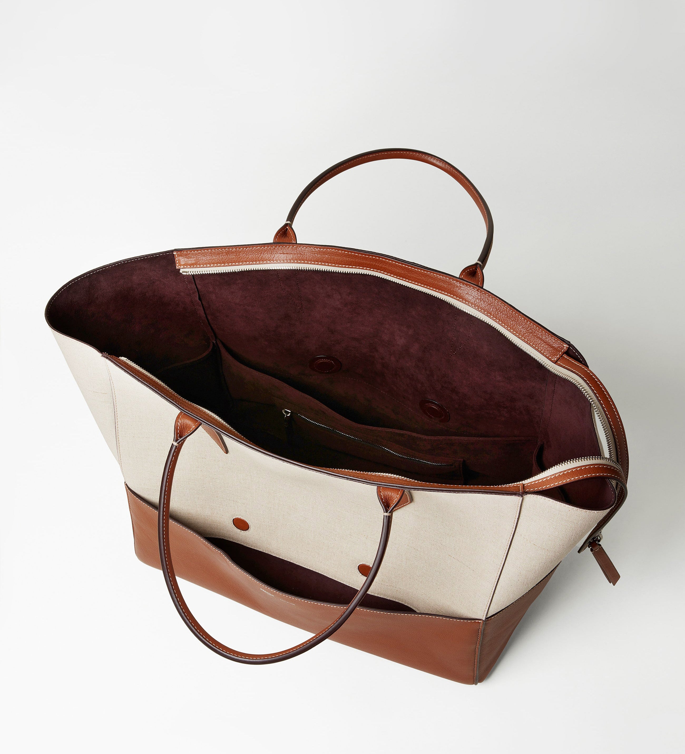 Metier - Incognito 42 Cabas Bag Natural Linen Cognac