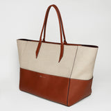 Métier - Incognito Large Cabas Bag Natural Linen Cognac
