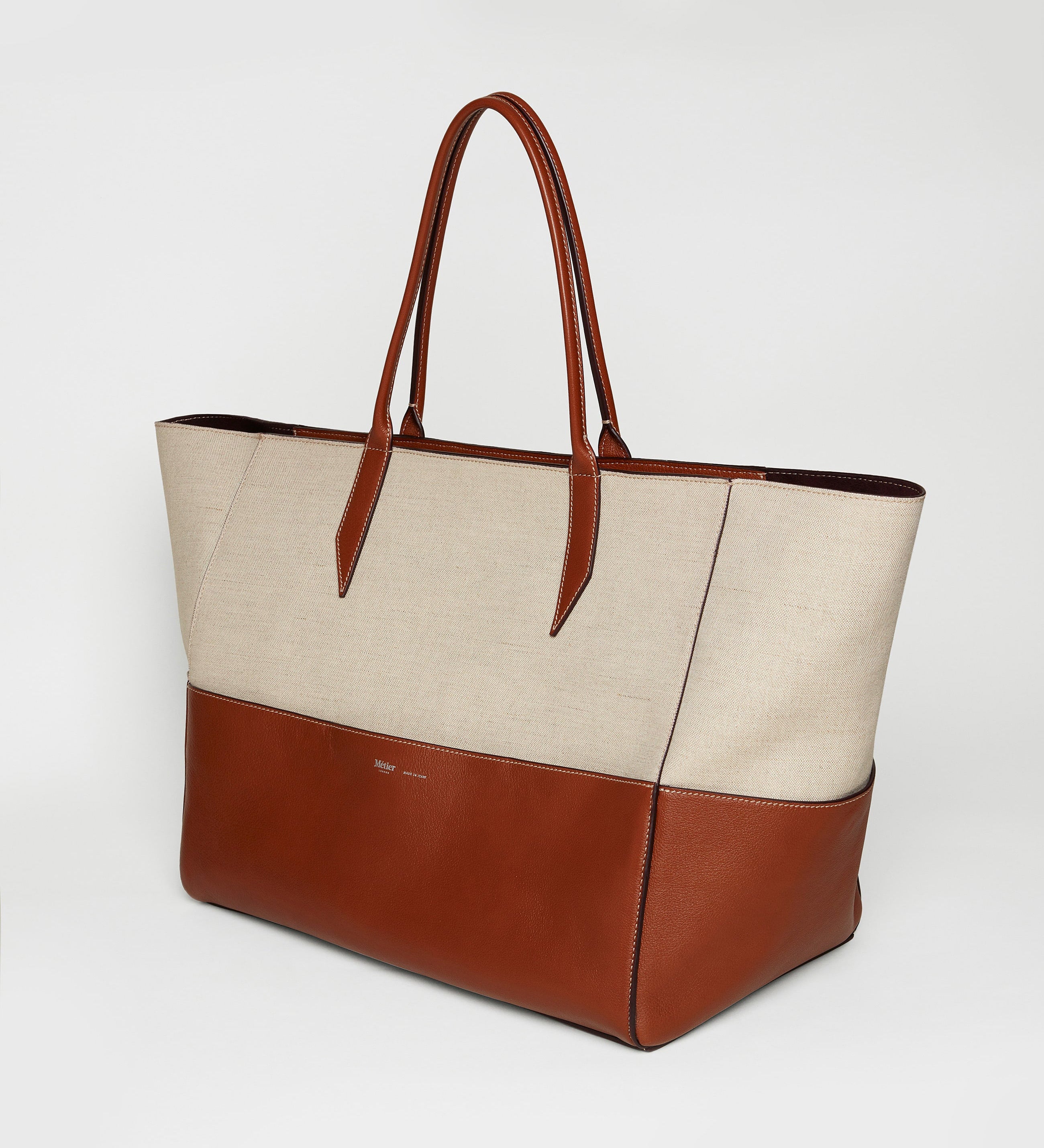 Metier - Incognito 42 Cabas Bag Natural Linen Cognac