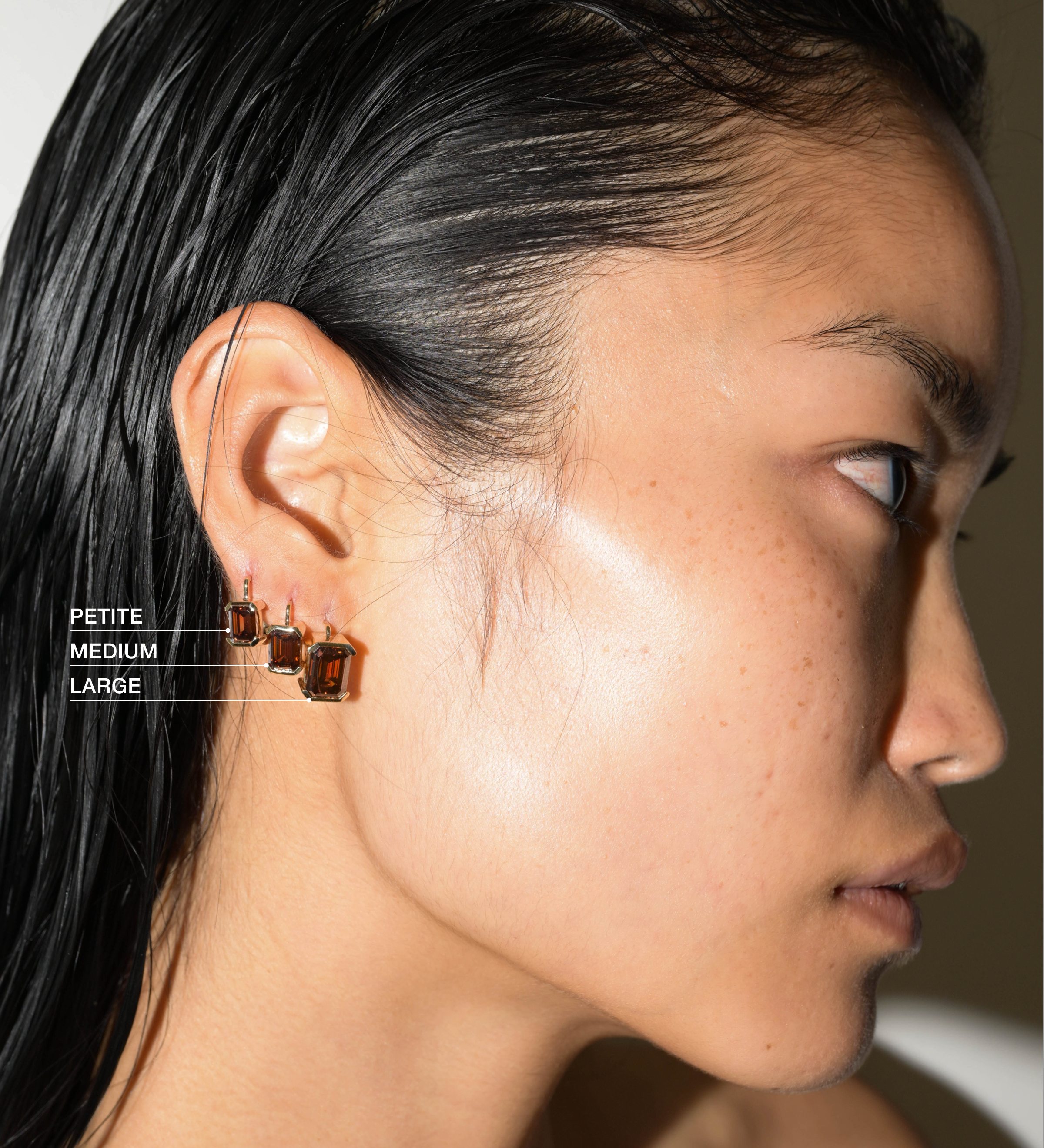 Dorsey - 14K INÈS EMERALD - CUT EARRINGS IN LAB COGNAC DIAMOND, 14K YELLOW GOLD