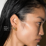 Dorsey - INÈS EMERALD - CUT EARRINGS IN HONEY MOISSANITE, 18K GOLD VERMEIL