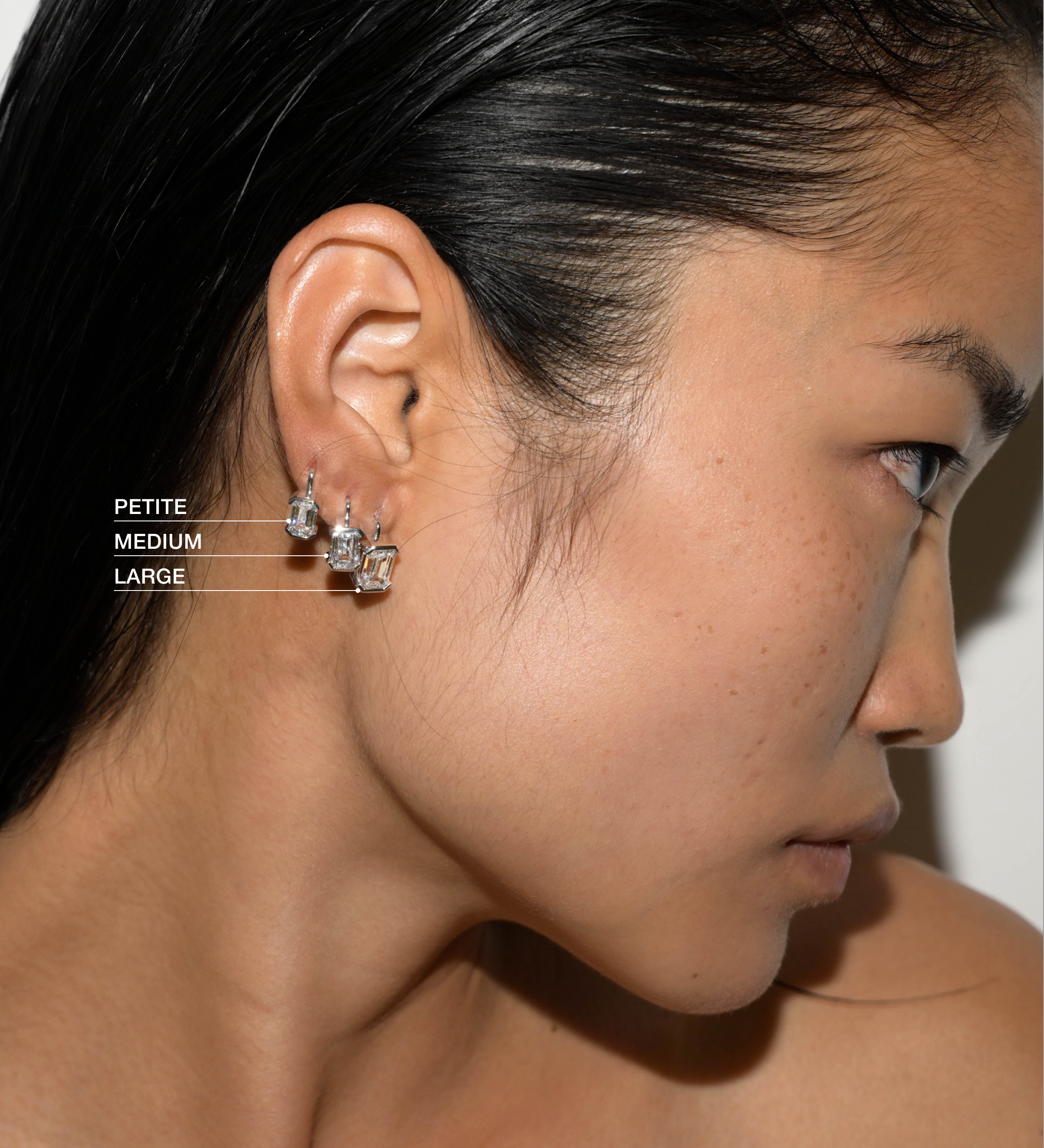 Dorsey - INÈS EMERALD - CUT EARRINGS IN MOISSANITE, STERLING SILVER