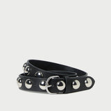 Loeffler Randall - Issa Black/Silver Studded Belt