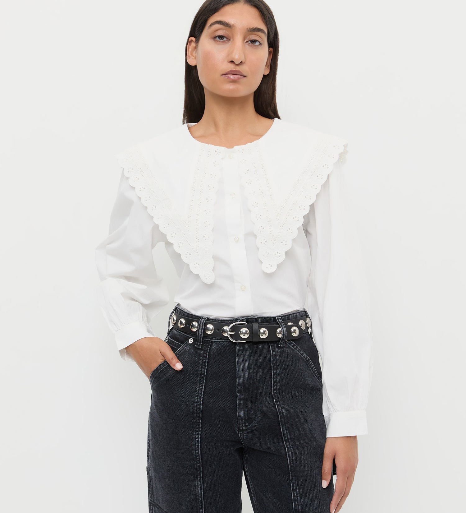 Loeffler Randall - Issa Black/Silver Studded Belt