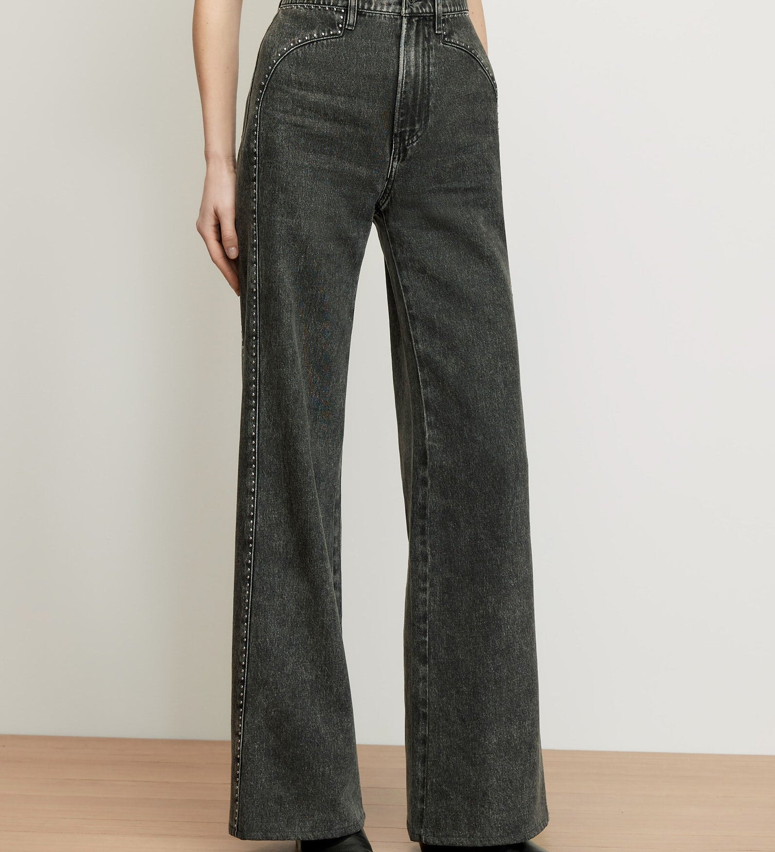 Veronica Beard - Grant Studded Wide - Leg Jean