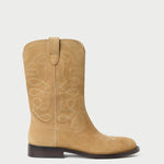 Jett Sand Suede Calf Boot in sand tan suede and western inspired.