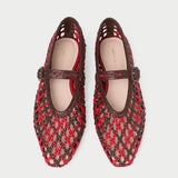 Loeffler Randall - Junia Red/Espresso Mary Jane Flat