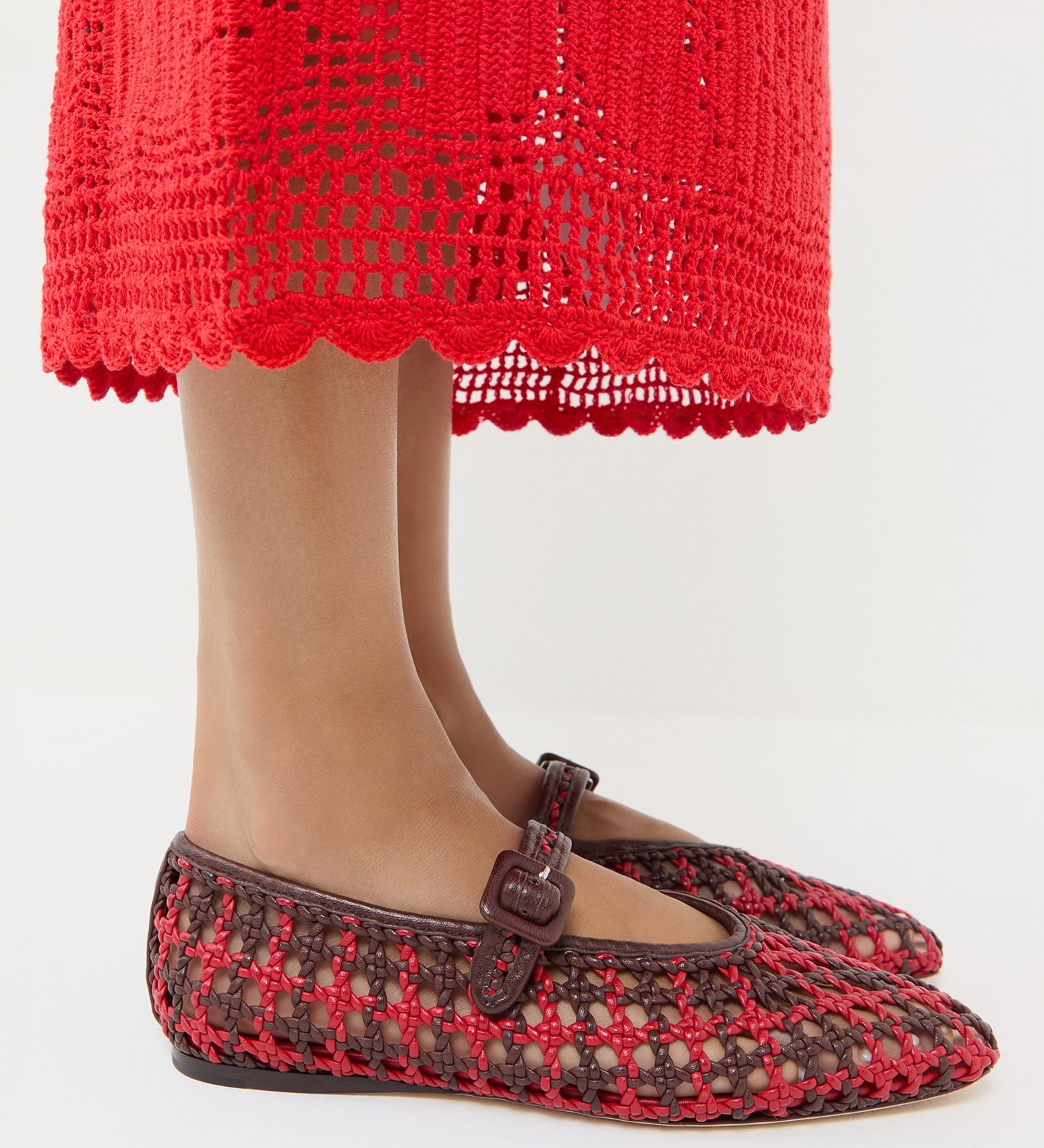 Loeffler Randall - Junia Red/Espresso Mary Jane Flat