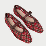 Loeffler Randall - Junia Red/Espresso Mary Jane Flat