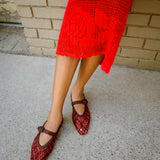 Loeffler Randall - Junia Red/Espresso Mary Jane Flat