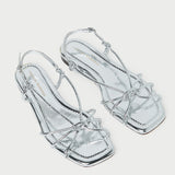 Loeffler Randall - Karly Silver Leather Strappy Sandal