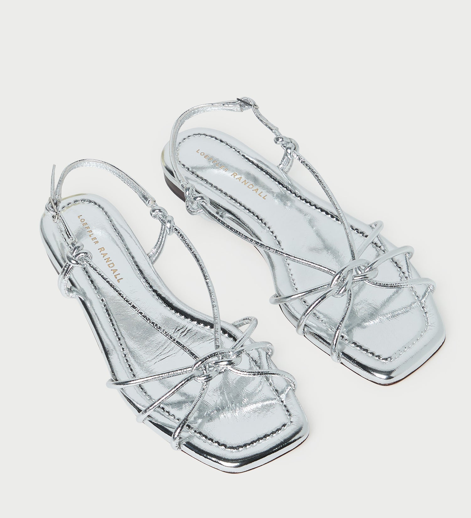 Loeffler Randall - Karly Silver Leather Strappy Sandal