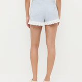 Loeffler Randall - Kay Lace - Trimmed Denim Shorts