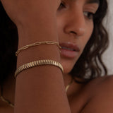 Kinn - Cobra & Paperclip Link Chain Bracelet Stack