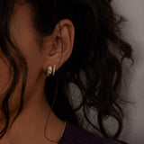 Kinn - Ynez Dome Huggie Earrings Diamond