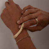 Kinn - Bold Cobra & Paperclip Link Chain Bracelet Stack