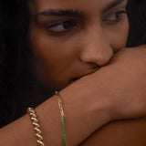 Kinn - Coco Round Tennis Link Bracelet Emerald