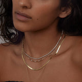 Kinn - Carter Herringbone & Maison Oval Locket Necklace Stack