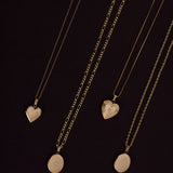 Kinn - Ribbed Maison Heart Locket Necklace Diamond
