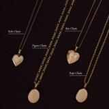 Kinn - Ribbed Maison Heart Locket Necklace Diamond