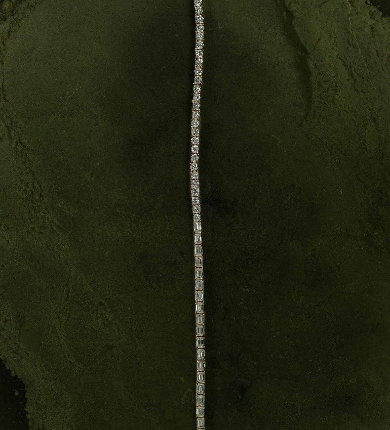 Kinn - Billie Half Round Emerald Tennis Bracelet Yellow Gold