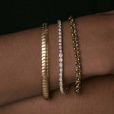 Kinn - Billie Half Round Emerald Tennis Bracelet Yellow Gold